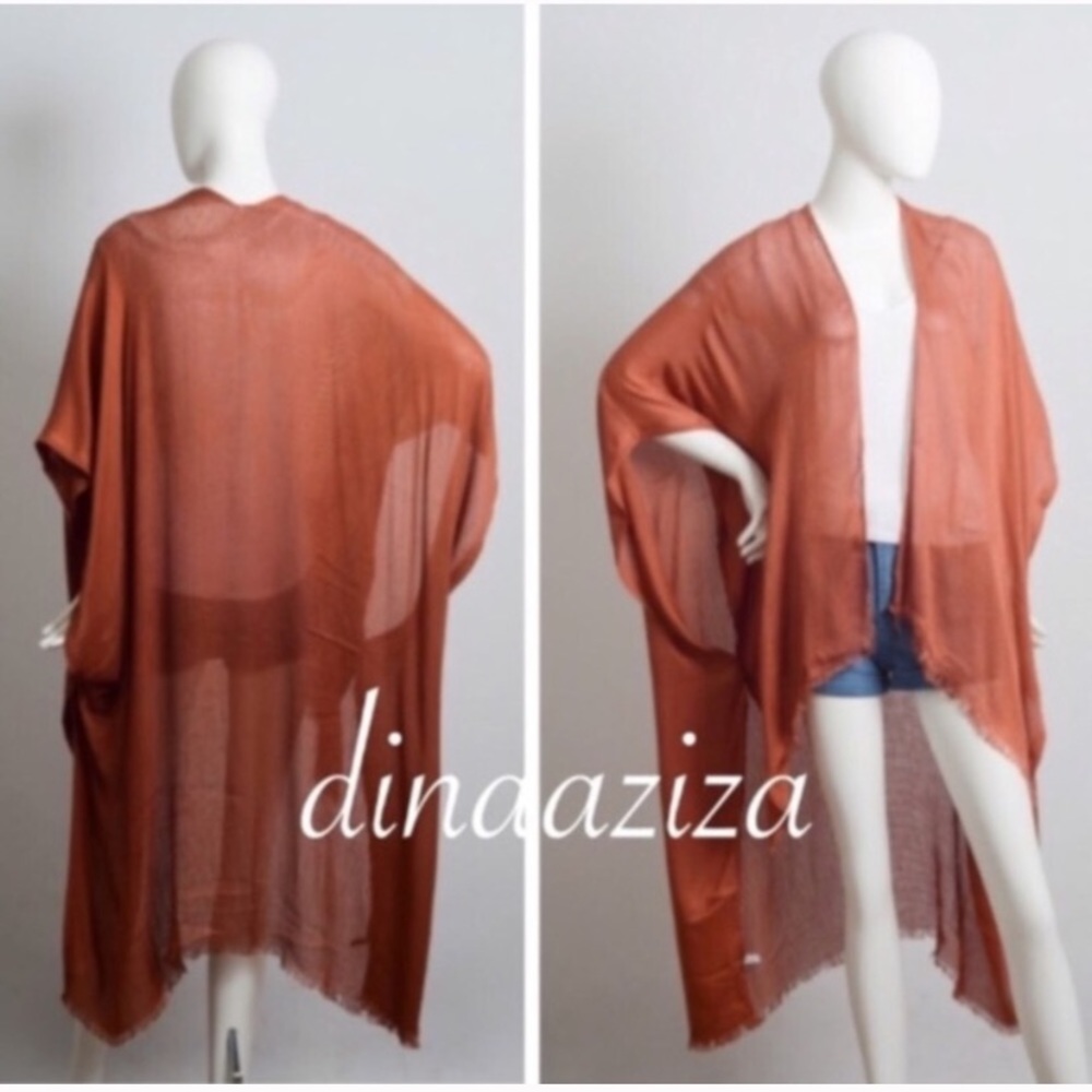 Last 1 🌟 New Bohemian High Low Kimono Cardigan with Fray Trim - Picture 8 of 11